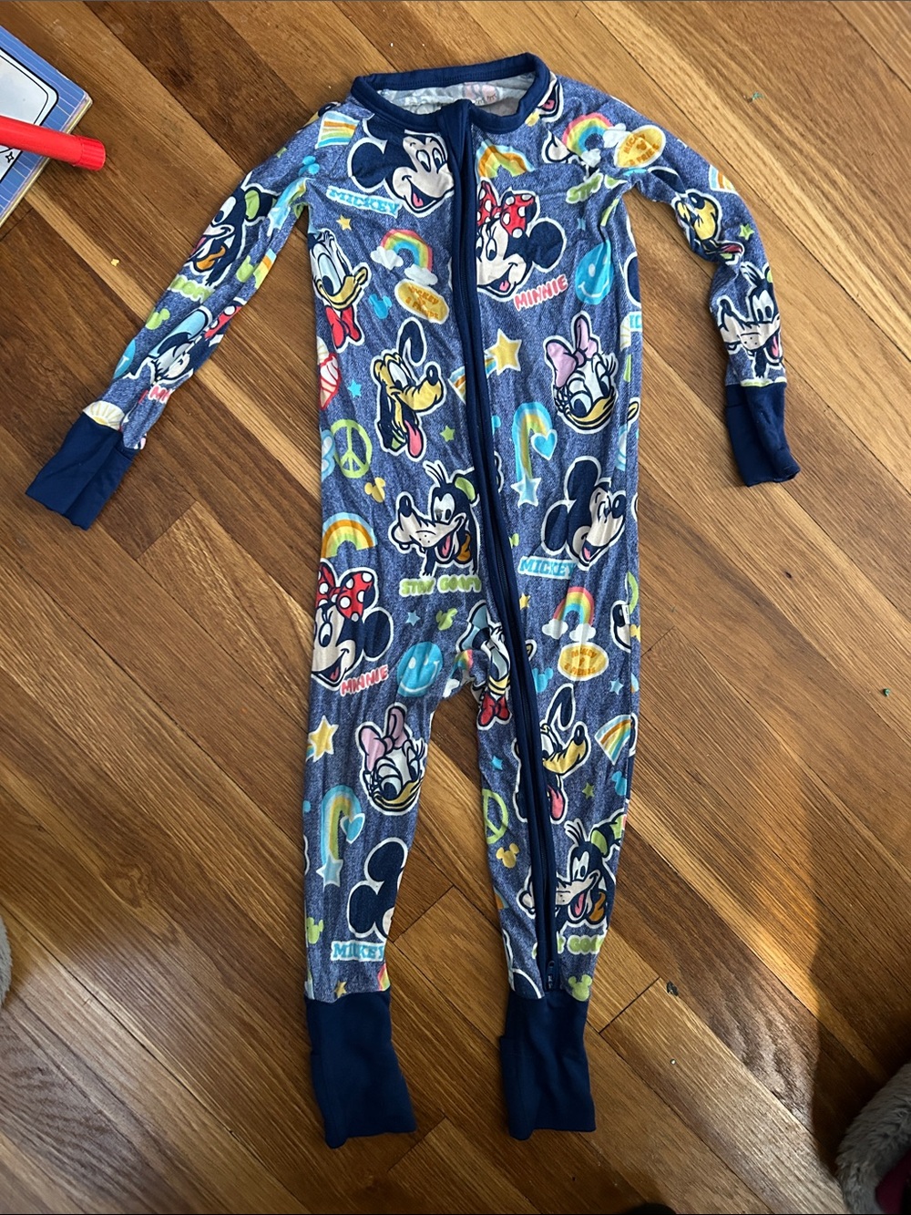 Little Sleepies Disney Mickey & Friends Denim Zippy Pajamas 12-18M